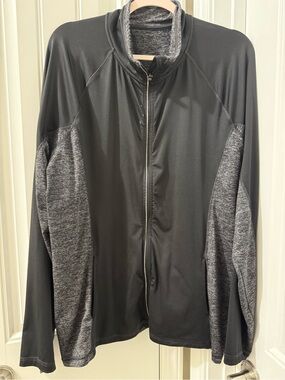 Black & Heather Gray Full-Zip Performance Jacket
